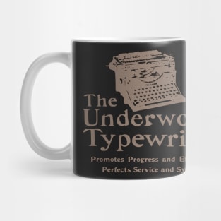 Old Ad Underwood Manual Typewriter Vintage Grey Mug